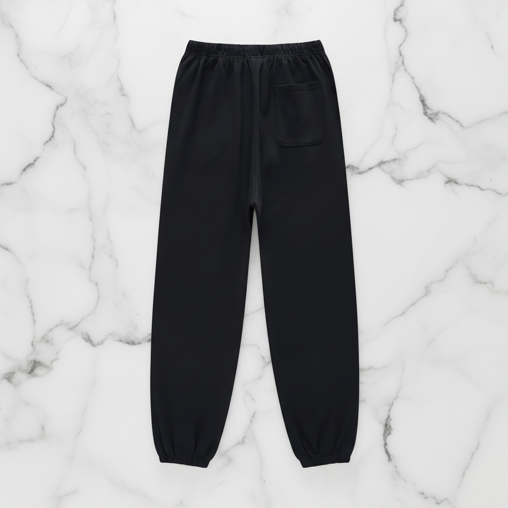 440GSM Men’s Relaxed Fit Loopback Terry Jogger Pants Black