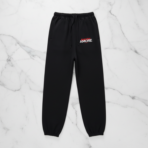 440GSM Men’s Relaxed Fit Loopback Terry Jogger Pants Black