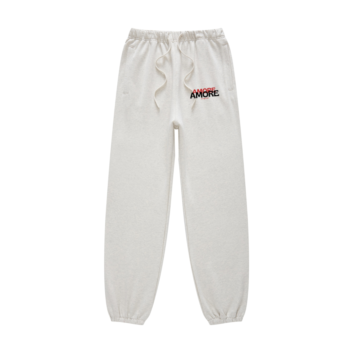 440GSM Men’s Relaxed Fit Loopback Terry Jogger Pants Oatmeal Grey